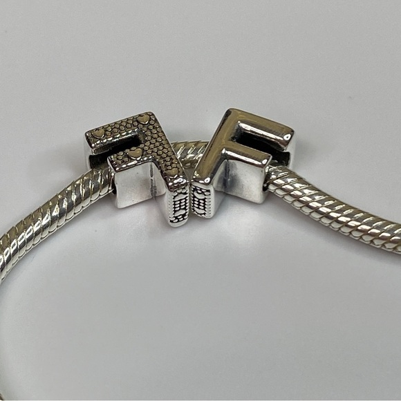 Sterling Silver Letter F Charm - Picture 8 of 9